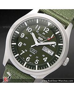 Seiko 5 Military Green Automatic 100m Mens Nylon Watch SNZG09K1, SNZG09