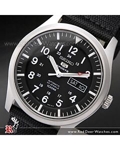 Seiko 5 Military Green Automatic 100m Mens Nylon Watch SNZG15K1, SNZG15