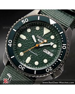 Seiko 5 Sports Green Silicone Strap 100M Automatic Watch SRPD77K1, SRPD77