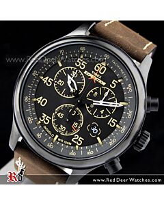 Timex Expedition Field Chronograph Black Dial Brown Leather Strap Men's Watch T49905