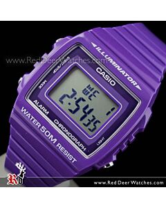 Casio Unisex Alarm Stopwatch Purple Watch W-215H-6AV, W215H