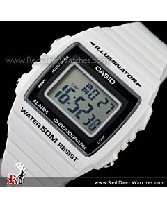 Casio Unisex Alarm Stopwatch White Watch W-215H-7AV, W215H