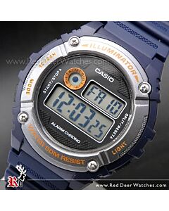 Casio Alarm Stopwatch 50M Digital Watch W-216H-2B, W216H