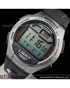 Casio 5 Alarms Lap memory 60 Digital 100M Sport Watch W-734-1AV, W734