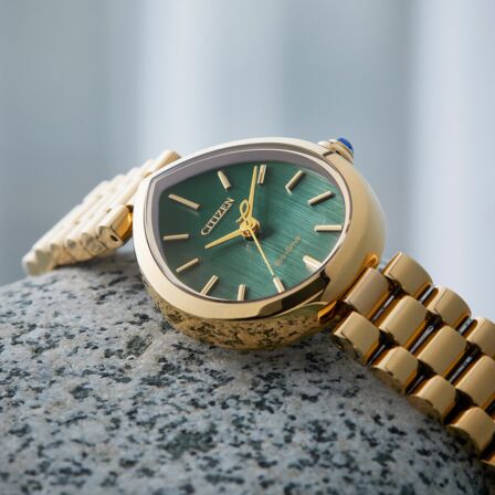 Citizen L Eco-Drive Rainell Green Dial Ladies Watch EM1203-57X