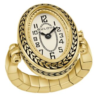 Bulova Ivory Dial Stainless Steel Expansion Ring Watch 97L188