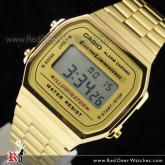 Casio Vintage Retro style Unisex Gold Digital Watch A168WG-9, A168WG