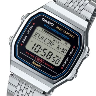 Casio Vintage Bluetooth Step Tracker Stainless Steel Band Watch ABL-100WS-1A