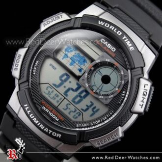 Casio Sporty Digital World Time 100M Sport Watch AE-1000W-1B, AE1000W