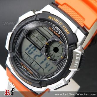 AE1000W-4BV, Illuminator Orange and Silver Digital Watch