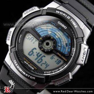 Casio Men's World Time Alarm Digital Sports Watch AE-1100W-1A, AE1100W