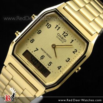 CASIO DIGITAL ANALOG VINTAGE WATCH AQ230 AQ-230GA-9B GOLD