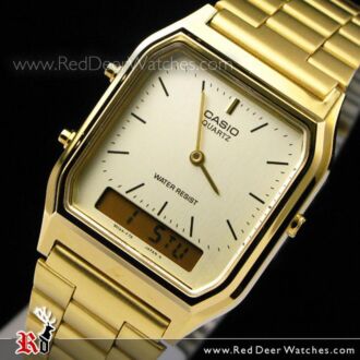 CASIO DIGITAL ANALOG VINTAGE WATCH AQ-230GA-9D, AQ230GA GOLD