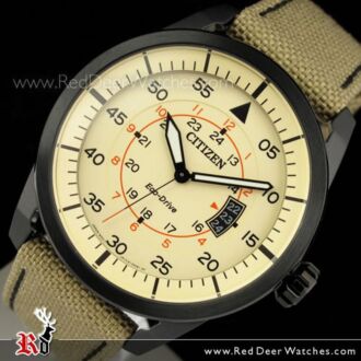 Citizen Eco-Drive Aviator Fabric Strap Mens Watch AW1365-19P