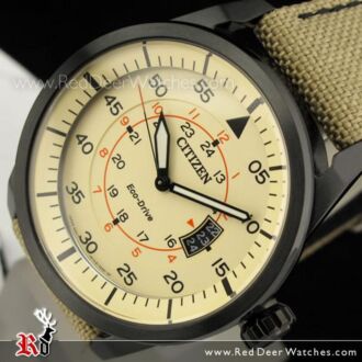 Citizen Eco-Drive Aviator Fabric Strap Mens Watch AW1365-19P