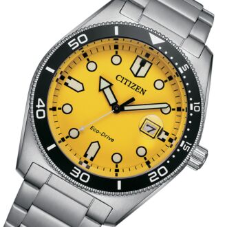 Citizen Eco-Drive Yellow Dial 100M Mens Watch AW1760-81Z