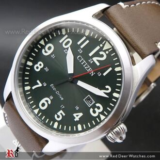 Citizen Eco-Drive Leather Strap Mens Watch BM6838-25X