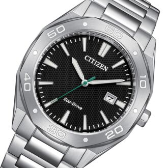 Citizen Eco-Drive Black Dial 100M Stainless Steel Watch BM7631-52E