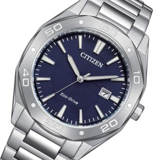 Citizen Eco-Drive Black Dial 100M Stainless Steel Watch BM7631-52E