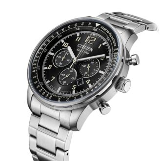 Citizen Eco-Drive Chronograph Black Stainless Steel Watch CA4505-80L