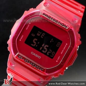 Casio G-Shock Color Skeleton Red Jelly Clear Watch DW-5600SB-4, DW5600SB