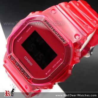 Casio G-Shock Color Skeleton Red Jelly Clear Watch DW-5600SB-4, DW5600SB