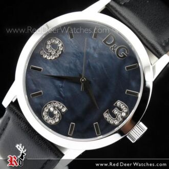 D&G Pose Ladies' Black Dial Leather Strap Watch DW0689