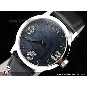 D&G Pose Ladies' Black Dial Leather Strap Watch DW0689