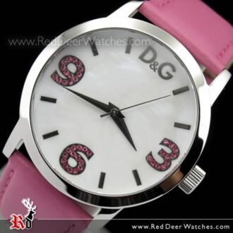 D&G Pose Ladies' White Dial Leather Strap Watch DW0693