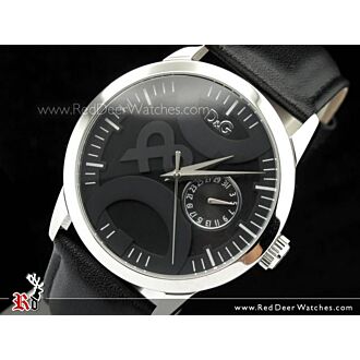 D&G Twin Tip Black Leather Strap Ladies Watch DW0699