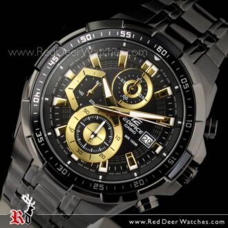 Casio Edifice Black Gold Ion Plated Mens Watches EFR-539BK-1AV, EFR539BK