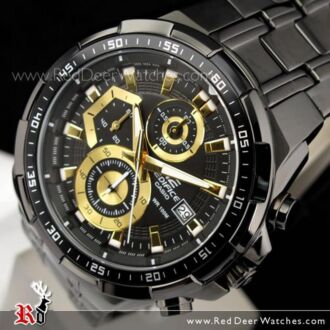 Casio Edifice Black Gold Ion Plated Mens Watches EFR-539BK-1AV, EFR539BK