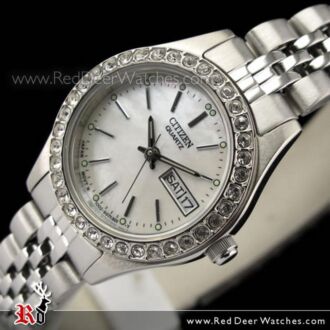 Citizen Swarovski Crystal Silver Tone Ladies Dress Watch EQ0537-51D