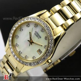 Citizen Gold Plated Mother of Pearl Ladies Dress Watch EU2682-57D