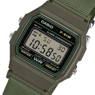 Casio Vintage Cloth Lightweight Slim Minimalistic Digital Watch F-91WF-1A