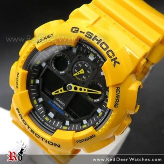 Casio G-Shock Velocity Indicator Alarm Watch GA-100A-9A, Yellow