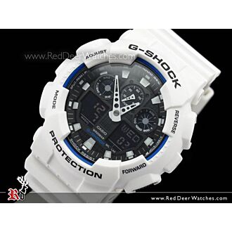 Casio G-Shock White Analog Digital Watch GA-100B-7A GA100B