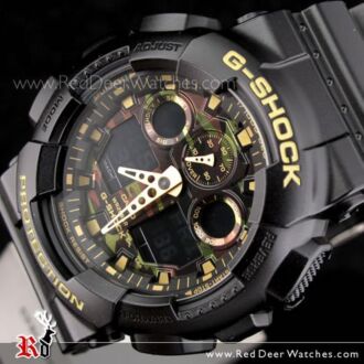 Casio G-Shock Camouflage Black Gold Analog Digital Display Watch GA-100CF-1A9, GA110BC