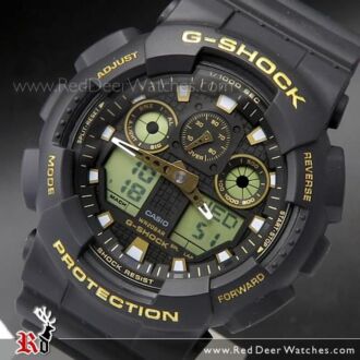 Casio G-Shock Black and Rose Gold Analog Digital Watch GA-100GBX-1A4, GA-100GBX