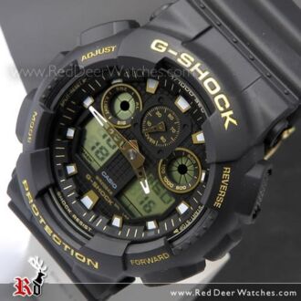 Casio G-Shock Black and Rose Gold Analog Digital Watch GA-100GBX-1A4, GA-100GBX