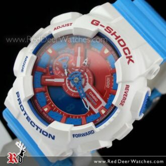 Casio G-Shock Red and Blue World Time Limited Watch GA-110AC-7, GA110AC