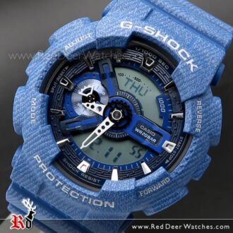 Casio G-Shock Denim Pattern Analogue Digital Limited Sport Watch GA-110DC-2A, GA110DC