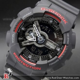 Casio G-Shock 200M Analog Digital Black and Red Sport Watch GA-110HR-1A, GA110HR