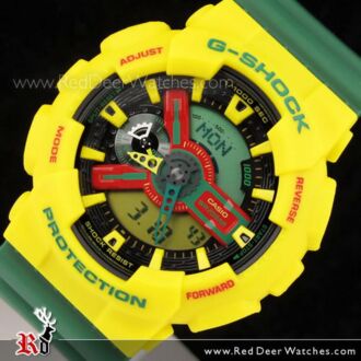 Casio G-Shock Anlalog Digital Rastafarian Limited Watch GA-110RF-9A, GA-110RF