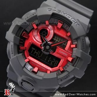 Casio G-Shock Analog Digital Super illuminator Black Red Watch GA-700AR-1A, GA700AR