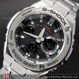 Casio G-Shock Analog Digital Solar Stainless Steel Band Sport Watch GST-S110D-1A, GSTS110D