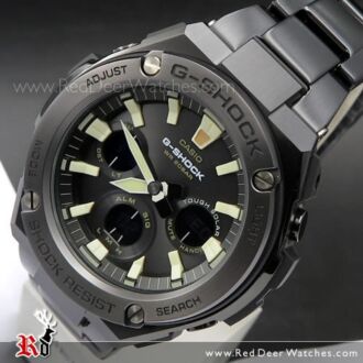 Casio G-Shock G-STEEL Analog Digital Solar All Black Sport Watch GST-S130BD-1A, GSTS130BD