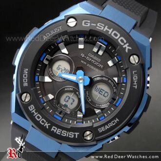 Casio G-Shock Analog Digital Solar Resin Band Black Blue Sport Watch GST-S300G-1A2, GSTS300G