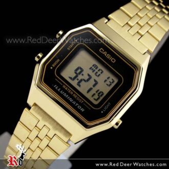 Casio Retro Gold Tone Digital Ladies Watches LA680WGA-1DF, LA680WGA