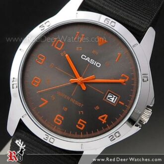 Casio Military Fabric Strap Mens Watch MTP-V008B-1B. MTPV008B